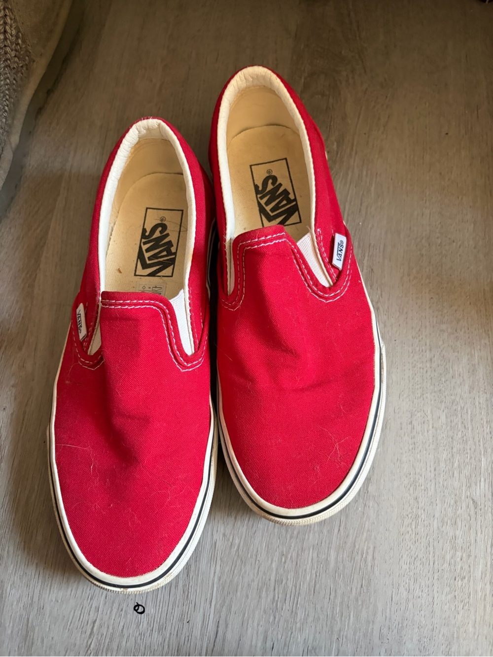 Vans Kids Red Slip-On Canvas Sneakers
